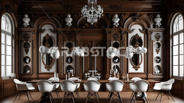 ديكورات داخلية حديثة لغرفة طعام، غرف معيشة بتصاميم عصرية فاخرة، طاولة سفرة مع كراسي أنيقة في الفلل والشقق السكنية، أثاث منزلي راقي للفنادق والمنتجعات في المملكة العربية السعودية