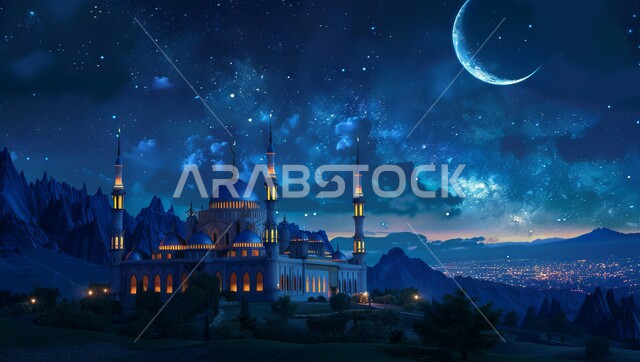 المآذن و القبب على الطراز الإسلامي العصري الحديث، التقرب إلى الله تعالى بالعبادة، معالم اسلامية مقدسة، الديكورات والتصاميم الهندسية المعمارية لبناء المساجد في المملكة العربية السعودية, أماكنن تجمع المسلمين من شتى أنحاء العالم