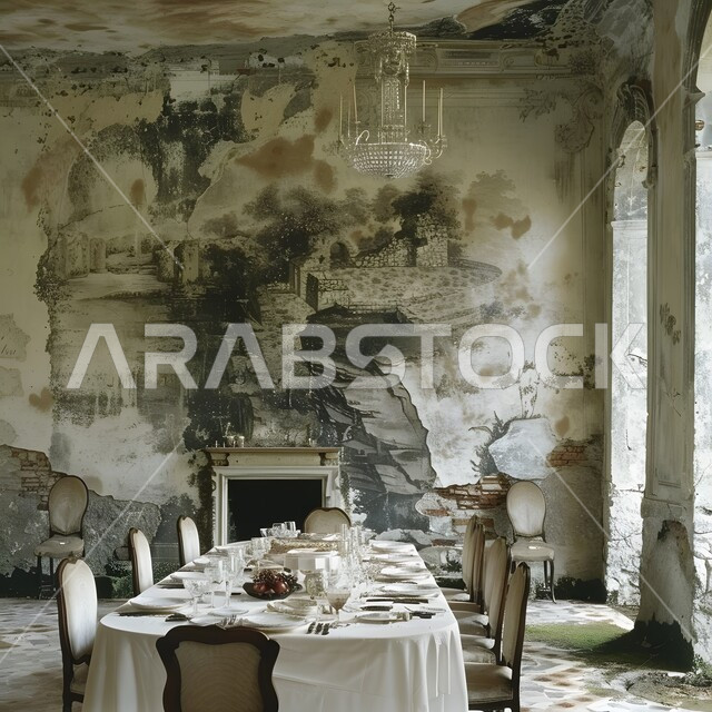 تزيين الحائط بطريقة فنية عصرية، ديكورات منزلية داخلية حديثة، تصاميم جديده لغرف الطعام في بيوت ومنازل المملكة العربية السعودية، الفن الهندسي على الطراز الحديث و المتطور، مواكبة الموضة المعاصرة، سفرة أكل بلون رمادي