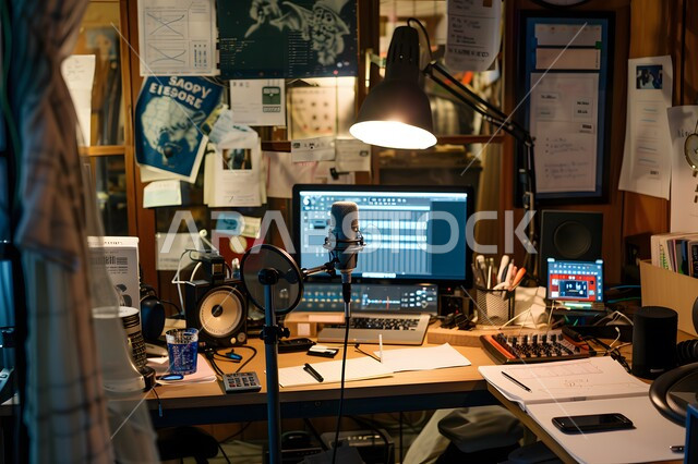 اجراء بث صوتي مباشر عبر برامج التواصل الاجتماعي، معدات وأجهزة تسجيلات الصوت، دمج التقنيات الحديثة في الحياة العملية، الاستوديو الداخلي للبودكاست