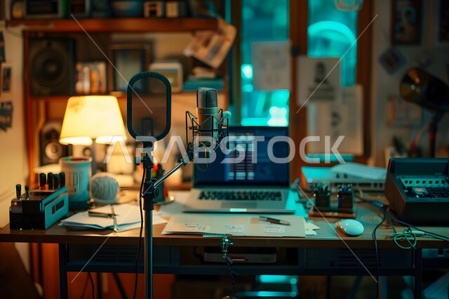 اجراء بث صوتي مباشر عبر برامج التواصل الاجتماعي، معدات وأجهزة تسجيلات الصوت، دمج التقنيات الحديثة في الحياة العملية، الاستوديو الداخلي للبودكاست