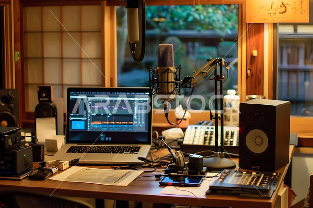 اجراء بث صوتي مباشر عبر برامج التواصل الاجتماعي، معدات وأجهزة تسجيلات الصوت، دمج التقنيات الحديثة في الحياة العملية، الاستوديو الداخلي للبودكاست