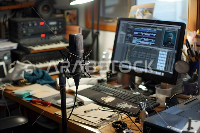 اجراء بث صوتي مباشر عبر برامج التواصل الاجتماعي، معدات وأجهزة تسجيلات الصوت، دمج التقنيات الحديثة في الحياة العملية، الاستوديو الداخلي للبودكاست