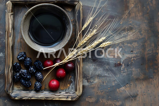 ضيافة رمضانية تقليدية، صورة علوية عامودية لطبق مليء بحبات التمر الصحي، أنواع التمور الفاخرة في المملكة العربية السعودية, ثمار ومحاصيل زراعية محلية وطنية، وجبة ذات قيمة غذائية عالية