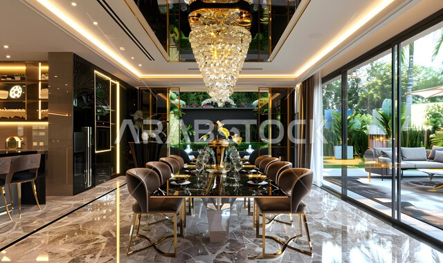 ديكورات منزلية داخلية حديثة لغرف الطعام، غرفة سفرة بتصاميم راقية، الفنون الهندسية و استخدام الطراز الفني الانيق في الاثاث المنزلي، شقق وفلل سكنية في المملكة العربية السعودية