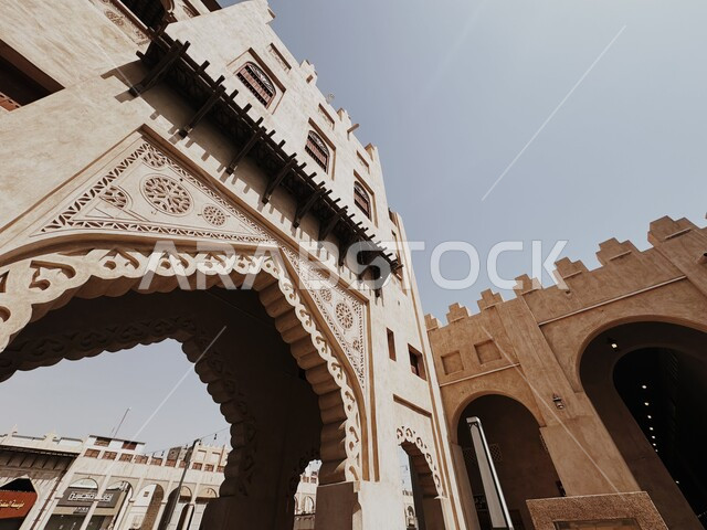 Traditional popular markets, ancient ornate architectural designs, historical and archaeological tourist attractions in Saudi Arabia, tourist attractions, Al-Qaysariyya heritage market in Al-Ahsa Governorate in the Kingdom of Saudi Arabia.