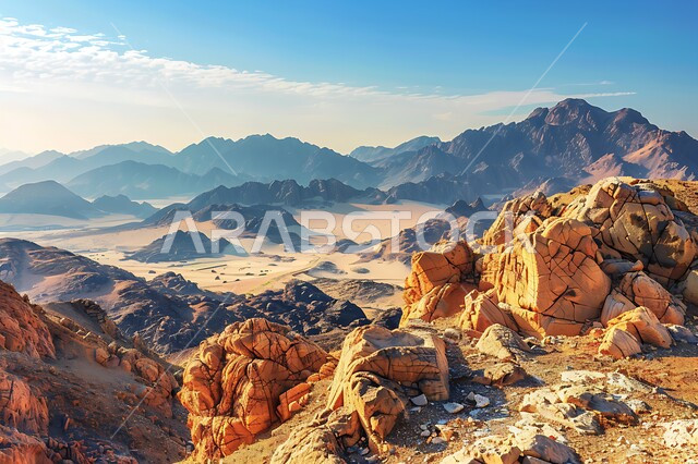صورة لجمال التكوينات الصخرية الطبيعية في منطقة تبوك بالمملكة العربية السعودية، الطبيعة الصحراوية الملفتة، الجبال والتشكيلات الصخرية، أماكن سياحية في السعودية، معالم تاريخية أثرية قديمة في السعودية