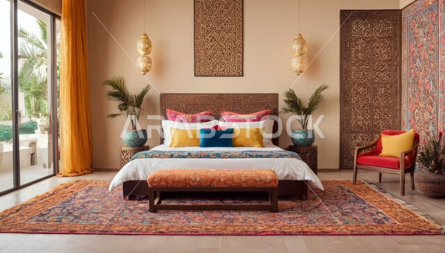 غرفة نوم بتصميم عصري فاخر، شقق وفلل سكنية، تصاميم وديكورات حديثة، غرفة نوم راقية، أثاث منزلي انيق، ديكور منزلي داخلي، فنادق ومنتجعات فاخرة