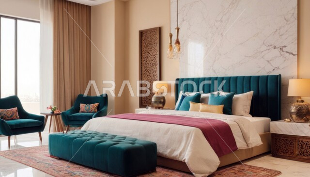 Modern designs and decorations, residential apartments and villas, luxurious modern bedroom design, upscale bedroom, elegant home furniture, interior home decoration, luxury hotels and resorts
