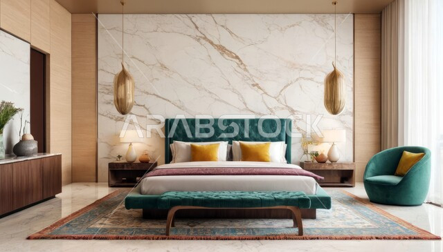 ديكور منزلي داخلي، فنادق ومنتجعات فاخرة، أثاث منزلي انيق، غرفة نوم راقية، تصاميم وديكورات حديثة، شقق وفلل سكنية، غرفة نوم بتصميم عصري فاخر