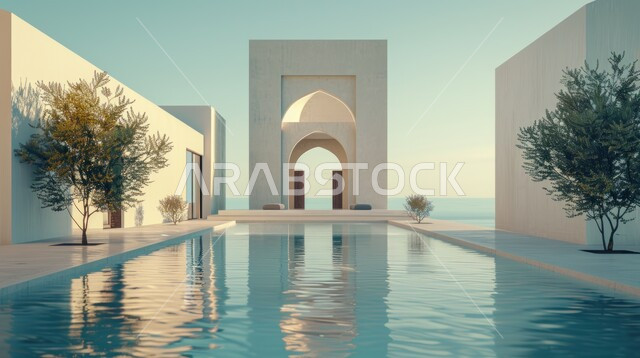 مفهوم السياحه والترفيه الفاخر، تصاميم حديثه لاحدى الفنادق، صورة مقربة لمسبح في احدى الابراج الراقيه، الاطلاله الواسعه على مياه البحر، الديكورات والتصاميم الداخلية للمسابح الشتوية في الشقق الفاخرة