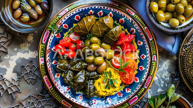 صورة مقربة لطبق مقبلات مشكلة, اكلات عربية و شعبية وصفات لذيذة وجبات شهية  مطاعم شرقية