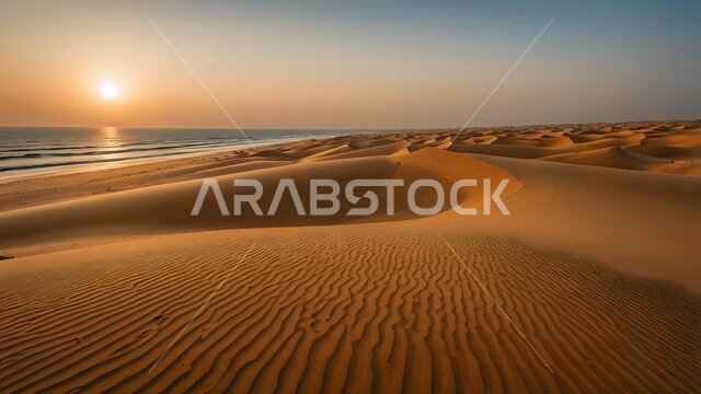 المناظر الطبيعية على الشواطئ, منظر غروب الشمس على شاطئ البحر في المملكة العربية السعودية, أماكن ساحلية سياحية مشهورة, استقطاب السياح من أنحاء العالم