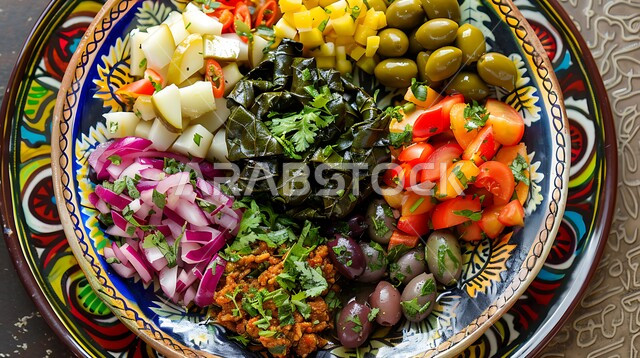 الأصناف والمقبلات اللذيذة، تزيين الطعام بأساليب فنية، تقديم الأطعمة المختلفة في مطاعم المملكة العربية السعودية، صورة مقربة لسفرة من المأكولات الشعبية التقليدية الشهية، وجبة الفطور ذات الأطباق المتنوعة والمغذية، وصفات ذات نكهات مميزة