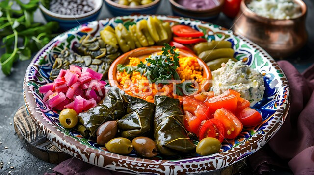 الأصناف والمقبلات اللذيذة، تزيين الطعام بأساليب فنية، تقديم الأطعمة المختلفة في مطاعم المملكة العربية السعودية، صورة مقربة لسفرة من المأكولات الشعبية التقليدية الشهية، وجبة الفطور ذات الأطباق المتنوعة والمغذية، وصفات ذات نكهات مميزة