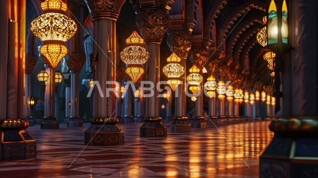 أضواء وأنوار وديكورات المناسبات الإسلامية والدينية، فانوس عربي معدني مزخرف، الاحتفال بشهر رمضان المبارك، فوانيس اسلامية وتحف العروبة للاستعداد لقدوم الخير شهر، وتبقى الرمضانية الروحانية