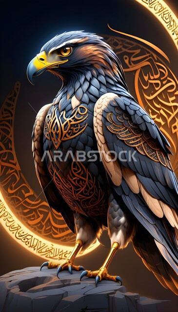 تصاميم فنية وديكورات عصرية، مجسم جداري ثلاثي الأبعاد للصقر الجارح, شغف وحب السعوديين للطيور العربية المفترسة, إكسسوارات وزخارف وتحف فنية راقية، نحت رخامي لرمز القوة والتحدي