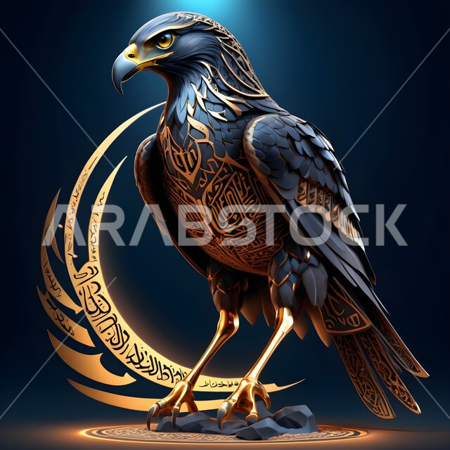 تصاميم فنية وديكورات عصرية، مجسم جداري ثلاثي الأبعاد للصقر الجارح, شغف وحب السعوديين للطيور العربية المفترسة, إكسسوارات وزخارف وتحف فنية راقية، نحت رخامي لرمز القوة والتحدي