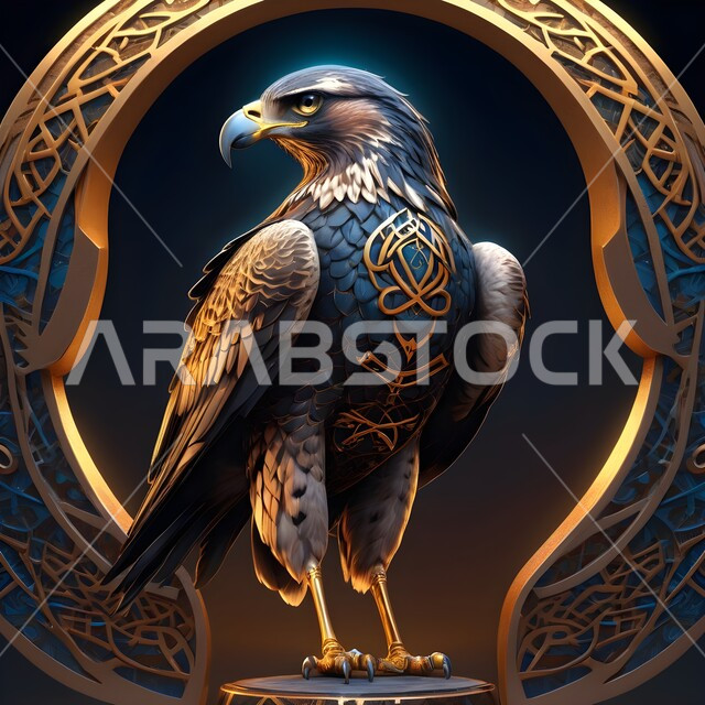 تصاميم فنية وديكورات عصرية، مجسم جداري ثلاثي الأبعاد للصقر الجارح, شغف وحب السعوديين للطيور العربية المفترسة, إكسسوارات وزخارف وتحف فنية راقية، نحت رخامي لرمز القوة والتحدي