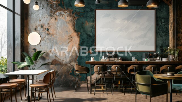 تصميم داخلي مريح للمقهى, مناطق الهدوء والاستمتاع بالجلسات الراقية, الفن الهندسي المعماري على الطراز الحديث، أثاث داخلي راقي