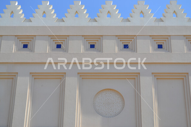 تصاميم وديكورات متطورة، صورة جدار مسجد ذو الحليفة في المدينة المنورة في المملكة العربية السعودية، الطراز المعماري الإسلامي،  العبادة والتقرب الى الله، معالم اسلامية دينية