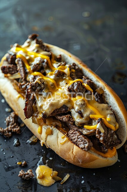 وصفات اللحومات والدجاج المقدمة مع الخضراوات والصلصات المميزة, ساندوتش قطع اللحم المشوية مع الصوص اللذيذ بنكهات وتوابل غنية، المطاعم العربية الشرقية في المملكة العربية السعودية، وجبات الطعام السريعة الشهية، المأكولات والأصناف المشبعة بالدهون