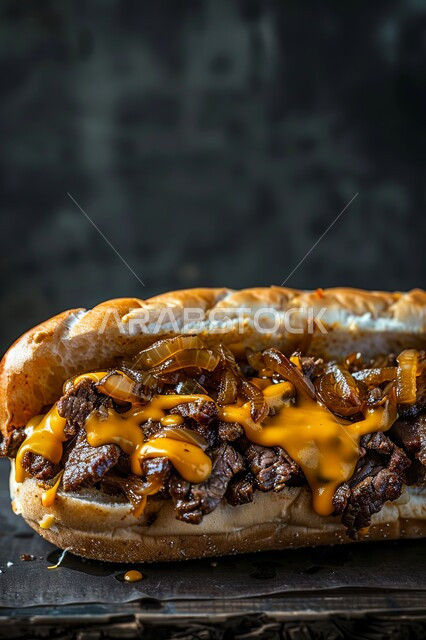 Meat and chicken recipes served with vegetables and special sauces, grilled meat sandwich with delicious sauce with rich flavors and spices, oriental Arab restaurants in the Kingdom of Saudi Arabia, delicious fast food meals, foods and items saturated with fat