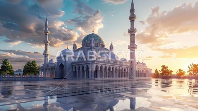 العبادة والتقرب الى الله تعالى، الفن الهندسي المعماري للمآذن والقبب، مسجد بديكورات وتصاميم اسلامية على الطراز العصري العريق، أماكن ومعالم اسلامية دينية مقدسة