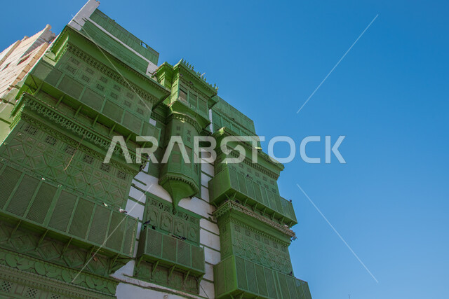 الرواشين القديمه في المدينة التاريخية في جدة، المعالم التاريخية في حي البلد، أماكن سياحية تراثية شعبية في المملكة العربية السعودية، البيوت الأثرية في البلد التاريخي في جدة، الفن الهندسي المعماري العربي الإسلامي القديم