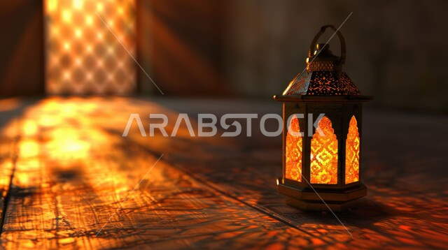 الاستعداد لاستقبال رمضان المبارك، الأجواء الرمضانية الروحانية، زينة وأنوار الشهر الفضيل، فانوس معدني مزخرف مضيئ، الاحتفال بالأعياد والمناسبات الدينية، تحف واكسسوارات تقليدية