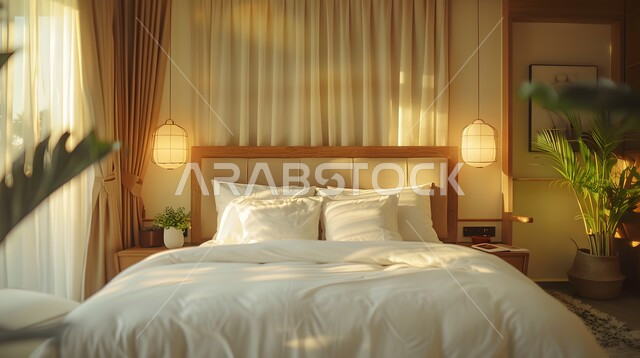 شقق وفلل سكنية بديكورات متطورة، سرير ووسائد مريحة، أثاث منزلي راقي وأنيق، تصميم داخلي لغرفة نوم بأسلوب حديث، فنون الهندسة المعمارية، فنادق ومنتجعات حديثة، غرف بتصاميم داخلية عصرية فاخرة، الاهتمام بزراعة نباتات الزينة المنزلية