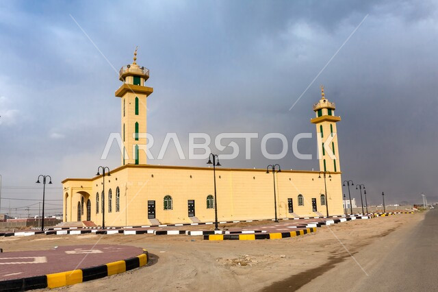 The new mosque in Afif, Saudi Arabia, places of prayer and performing obligatory prayers, the concept of worship and drawing closer to God