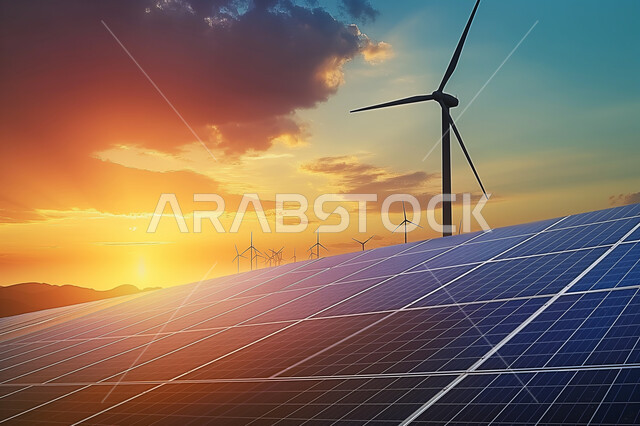 محطة لتوليد الطاقة الكهربائية البديلة في المملكة العربية السعودية, استخدام الطاقة المتجددة صديقة البيئة، حقول ألواح الخلايا الشمسية وعنفات الرياح الكبيرة, التنمية المستدامة الطبيعية