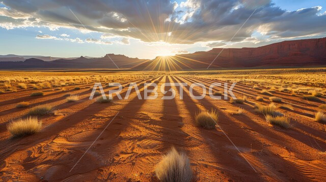 التضاريس و المرتفعات والقمم الجبلية في البراري، مناطق البادية والبيئة الطبيعية الصحراوية، التكوينات والتشكلات الرملية في صحراء المملكة العربية السعودية، الهضاب و التلال من الرمال الناعمة الذهبية، خلفية الطبيعة