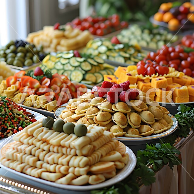 الأطباق العربية الشرقية، مائدة مليئة بالوجبات المتنوعة، سفرة من الأكلات الشعبية الشهية والحلويات المتميزة, الخضار والفواكه الطازجة، وصفات وأصناف الطعام الصحية و المقبلات الباردة، فنون التقديم في المطابخ والمطاعم