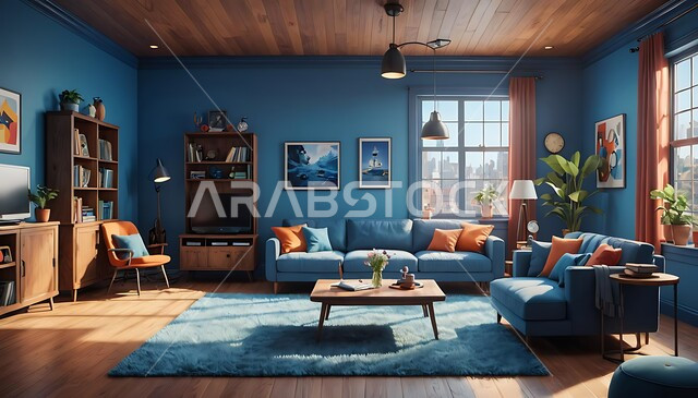 جودة التصاميم العصرية في المملكة العربية السعودية, والديكورات والاثاث المنزلي الراقي على الطراز الحديث, الألوان الجريئة المتميزة لغرف المعيشة, مفهوم الأناقة والترتيب, شقق وفلل سكنية راقية