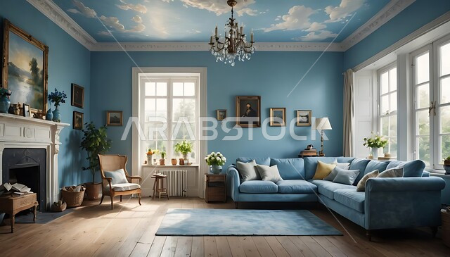 شقق وفلل سكنية بتصاميم وديكورات داخلية حديثة ومتميزة، غرفة معيشة بإطلالة على الطبيعة والأشجار الخضراء، أثاث وتحف واكسسوارات منزلية راقية، فنادق ومنتجعات فاخرة، نوافذ زجاجية كبيرة