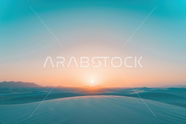 Sunset over a Desert Landscape