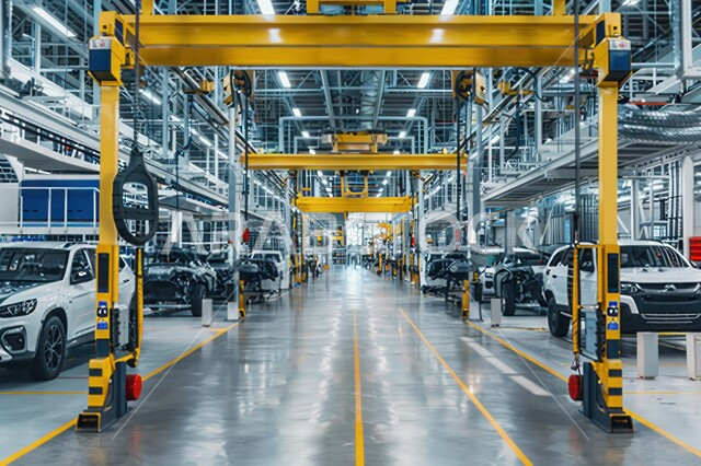 الاعتماد على التشغيلات الآلية في معامل ومصانع المملكة العربية السعودية، استخدام روبوتات متطورة في انتاج وتصنيع السيارات الحديثة, خط الانتاج الآلي في تجميع قطع السيارة وتركبيها، ورش ومعامل الصيانة للمركبات العصرية، الهياكل المعدنية والمحركات والأجزاء الداخلية