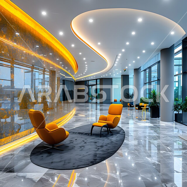 لوبي اوتيل بديزاينات عصرية حديثه، الديكورات و التصاميم الداخلية للفنادق والمنتجعات الفاخرة، قاعة للاستراحة والإنتظار، التصميم الراقي لردهة ومدخل الاستقبال في الفندق، شركات ومكاتب تجارية في المملكة العربية السعودية