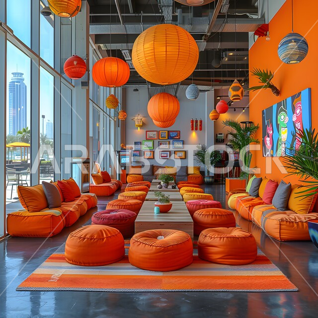 غرفة القراءة والجلوس، مكتب عمل بواجهه زجاجية كبيرة، الفن الهندسي المعماري المتطور، تصميم عصري حديث لمكاتب الشركات السعودية، تصاميم داخلية وديكورات راقية مع اثاث فاخر ومريح للغرف مكتبية