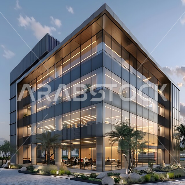 New architectural and urban development of homes in the Kingdom of Saudi Arabia, comfortable modern designs, a modern house with luxurious modern style decorations overlooking the street