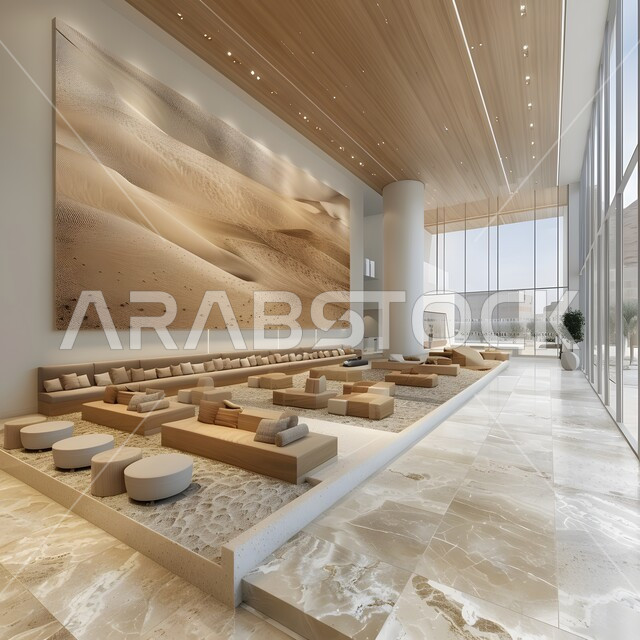 لوبي اوتيل بديزاينات عصرية حديثه، الديكورات والتصاميم الداخلية للفنادق والمنتجعات الفاخرة في المملكة العربية السعودية، التصميم الراقي لردهة ومدخل الاستقبال في الشركة، الإضاءة والأنوار والاكسسوارات المتميزة