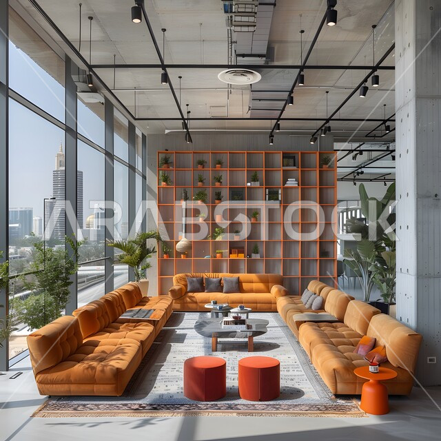 اكسسوارات وتحف عصرية، الديكورات الداخلية الراقية للفلل والشقق السكنية في المملكة العربية السعودية، غرفة معيشة مع أثاث منزلي فاخر بالألوان الراقية، التصاميم الأنيقة لغرف الجلوس المريحة على الطراز الحديث