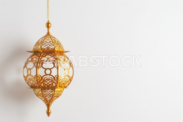 Ramadan religious atmosphere, Islamic geometric antiques, designs and decorations, lights, illumination and decorations for the month of goodness, traditional Arabic metal lamp, illuminated Ramadan lantern