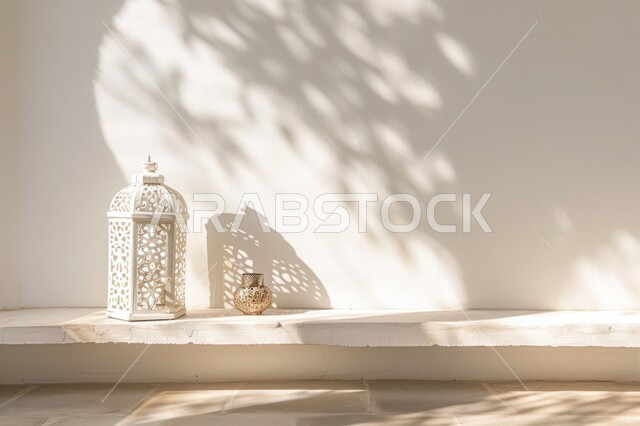 اجواء دينية رمضانية, تحف وتصاميم وديكورات هندسية اسلامية، أنوار وإضاءة وزينة شهر الخير، مصباح معدني عربي تقليدي، فانوس رمضان المضيء