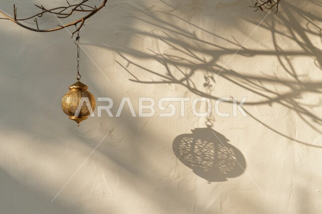 إضاءة وزينة شهر رمضان المبارك، فوانيس و تحف اسلامية تقليدية للاحتفال بقدوم شهر الخير، فانوس عربي معدني مزخرف مضيء، الفن الاسلامي للتحف والاكسسوارات، ديكورات وأنوار في الأجواء الرمضانية الروحانية