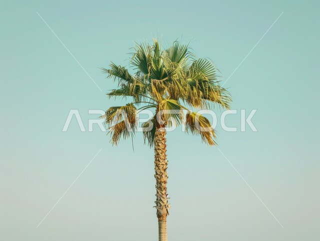 حقول وأراضي زراعية، رسوم توضيحية لشجرة النخيل في المملكة العربية السعودية، الاهتمام بالزراعة والمحاصيل الزراعية والمنتجات المحلية الوطنية، الطبيعة الخلابة في الخليج العربي