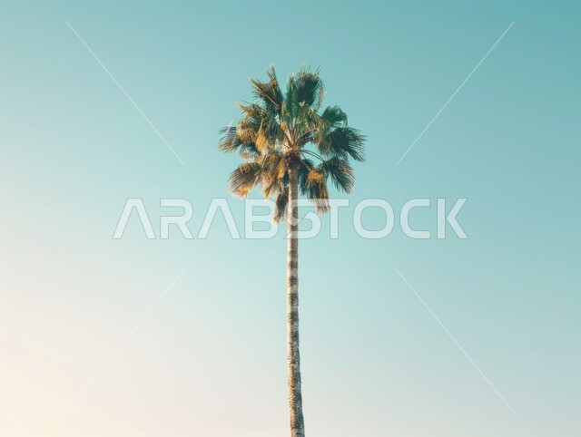 حقول وأراضي زراعية، رسوم توضيحية لشجرة النخيل في المملكة العربية السعودية، الاهتمام بالزراعة والمحاصيل الزراعية والمنتجات المحلية الوطنية، الطبيعة الخلابة في الخليج العربي