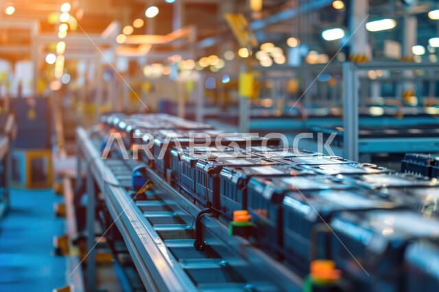 الحزام الناقل في المصنع الصناعي،  الاعتماد على التشغيل العملي في المملكة العربية السعودية، علوم وتقنيات الإنتاج، تحقيق الثورة الصناعية، الآلات في مصانع المملكة العربية السعودية
